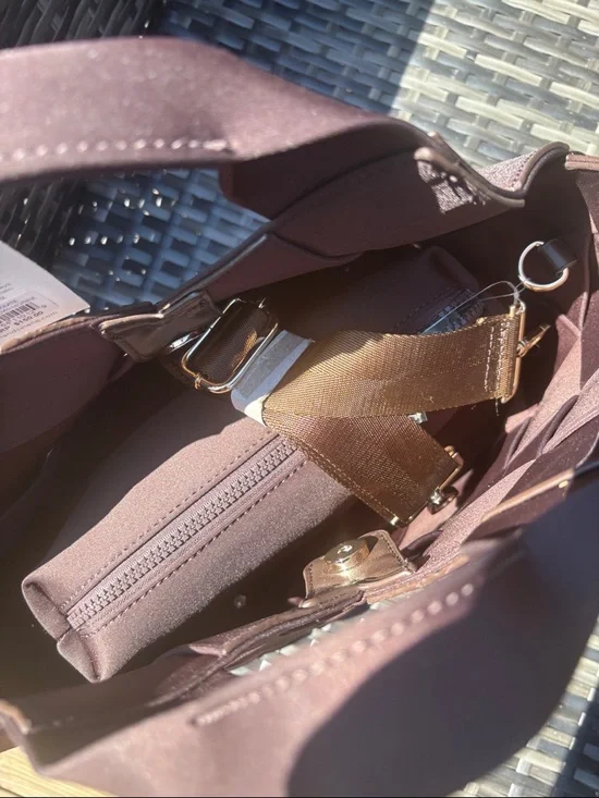 Sol and Selene Resilience Woven Neoprene Tote Bag in Deep Brown - Picture 6 of 12